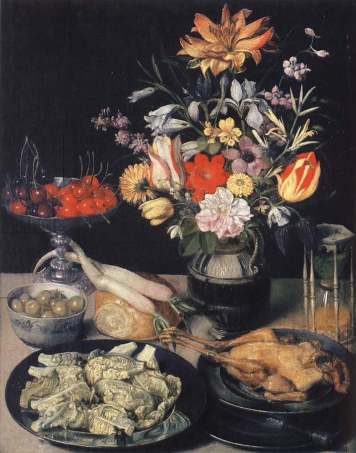 Style life table with flowers, Essuaren and Studenglas